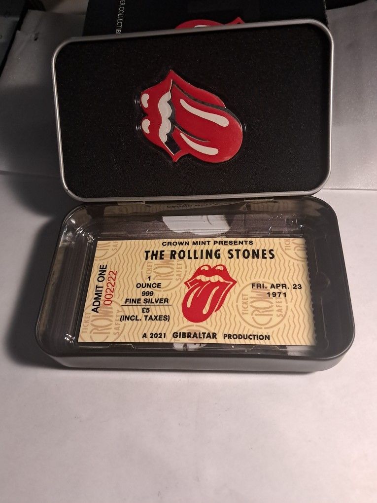 1 oz The Rolling Stones 1 oz 2021 Silver Coin Collectible 