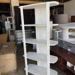 Hokku Designs 71" Catalina Fluted Wood Etagere Bookcase, Cream