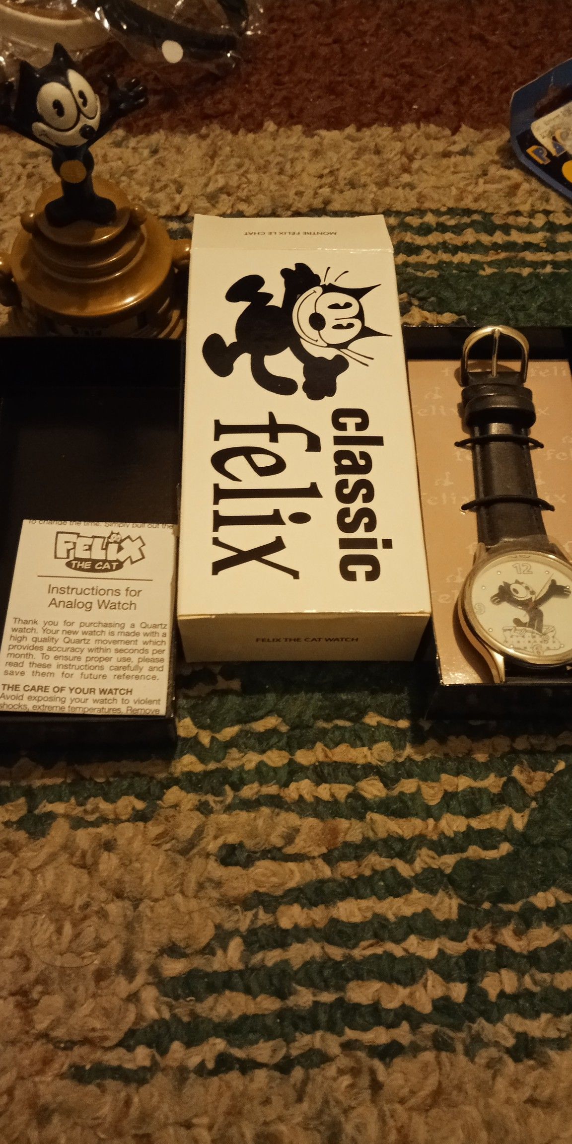 Felix the Cat watch and toy
