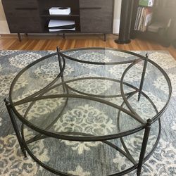 West Elm Glass Coffee Table