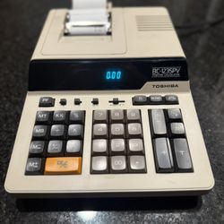 Vintage Toshiba BC-1235PV Printing Calculator - FULLY FUNCTIONAL + NEW RIBBON!