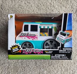 Ice Cream Truck Toy 6" Friction Powered Pull Back Food Truck