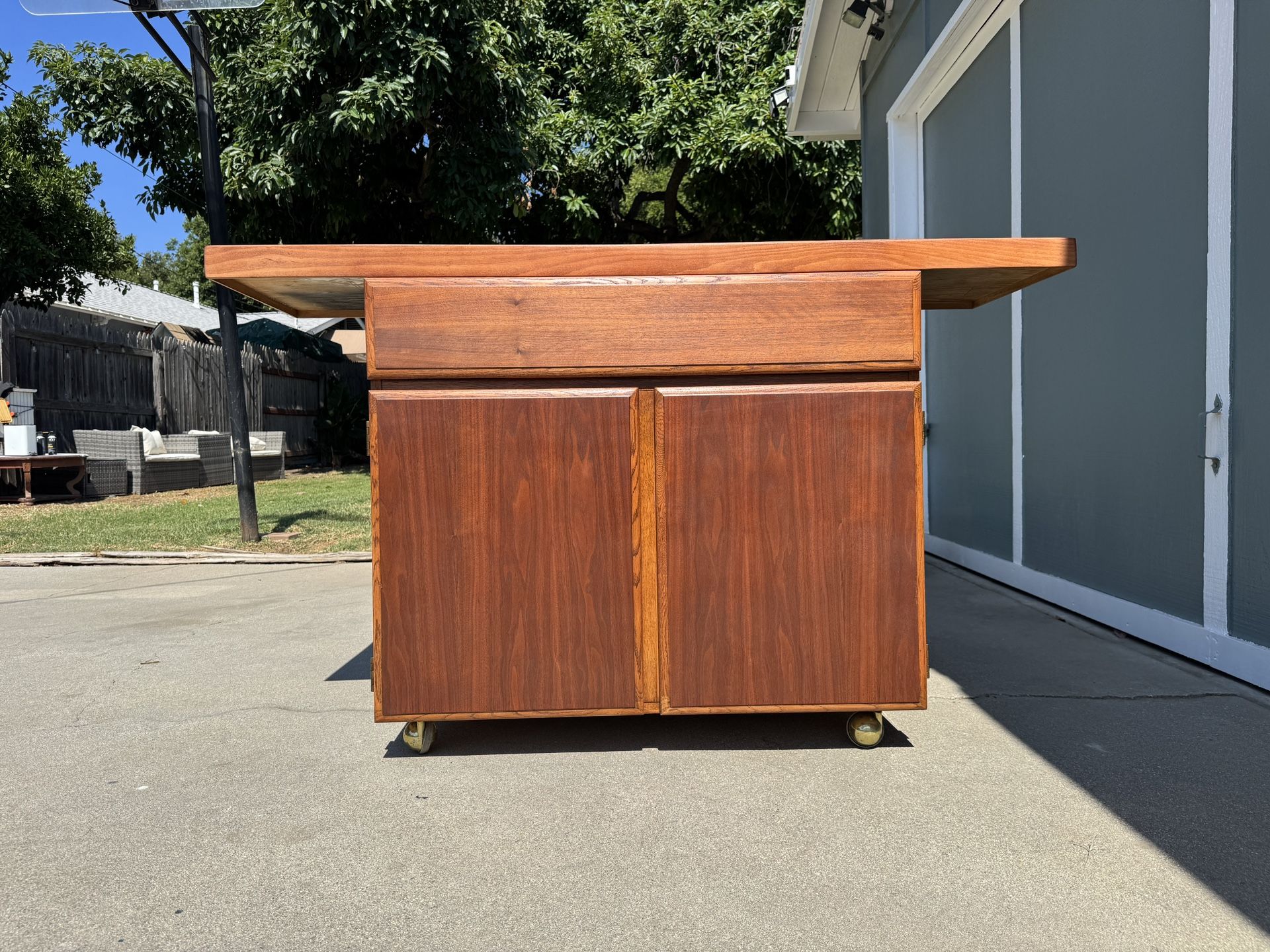 Mid Century Rolling Kitchen Island