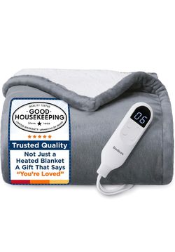 Heated Blanket Throw Blanket with Preheat Function - Fast Heating Electric Blanket, Soft Flannel Throw with 6 Time Settings(Up to 10H), 6 Heat