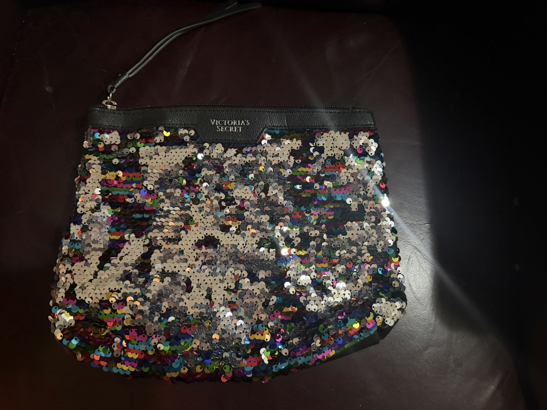 Victoria Secret Multicolor Sequin Cosmetic Bag