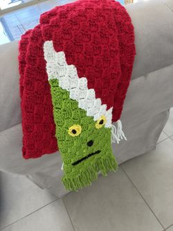 Christmas Handmade Grinch Scarf