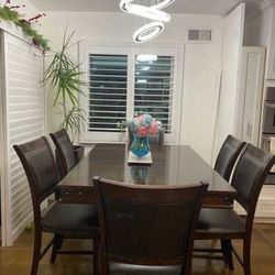 Bar Height Dining  Set With 6 Chairs For Sale