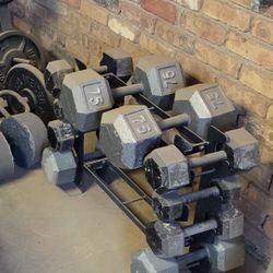Full Dumbell Set + Dumbell Rack