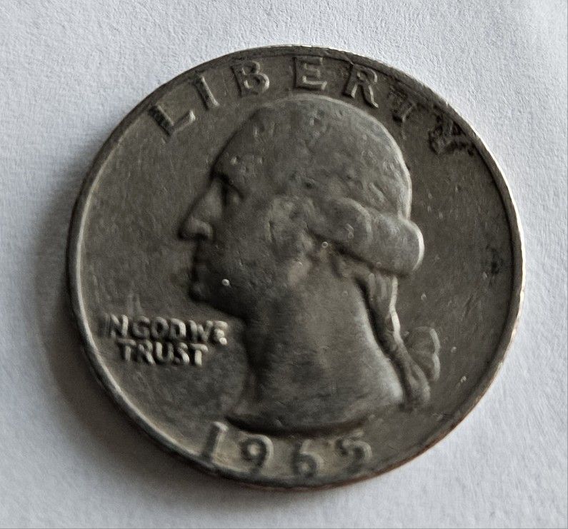 1965 Washington Quarter No Mint Mark Error Rare (Circulated) Good Condition