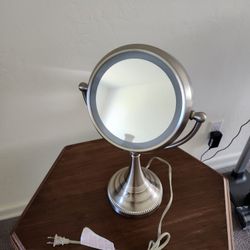Lighted Makeup Vanity Mirror - Brushed Nickel - $10