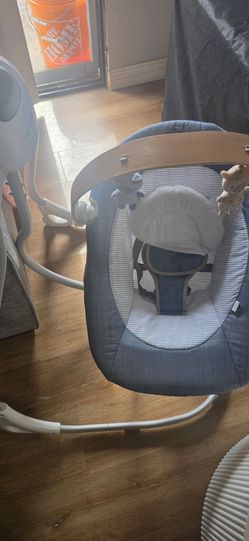 Baby Swing with Mobile and Toy Bar