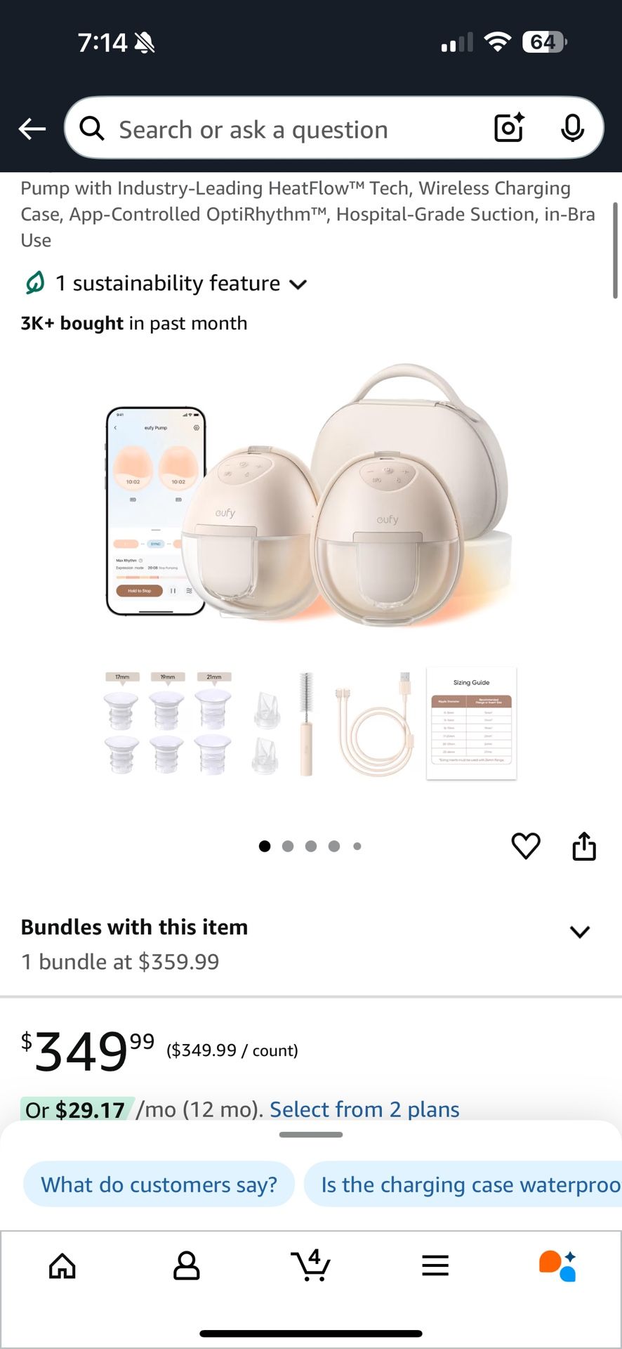Eufy Heated Wearable Breast pump S1pro Industry leading-heat Flow