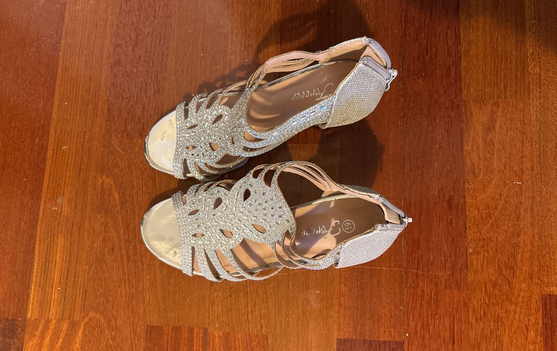 Silver Sparkly Heels Size 6.5