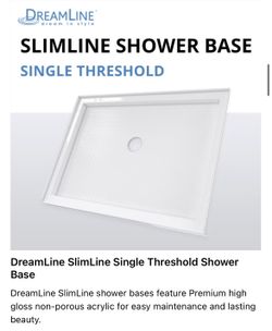 SlimLine 60 in. x 36 in. Single Threshold Shower Pan Base in White with Right Hand Drain