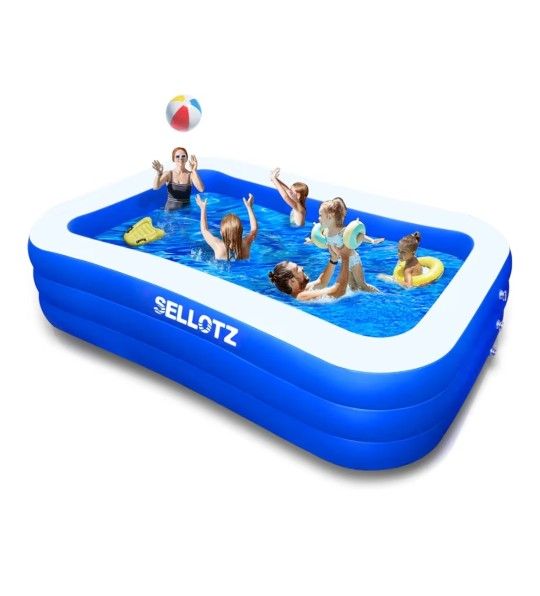 Inflatable Pool for Kids and Adults, 120" X 72" X 22" Oversized Thickened Retails $100