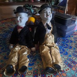 Vintage  Laurel and Hardy porcelain dolls...