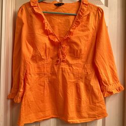 Orange blouse top