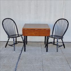Dining Kitchen Drop Leaf Table & 2 Chairs Set