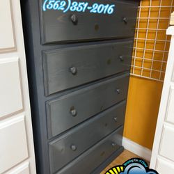 Grey Jumbo 2 Knob Dresser Cajonera Comoda De Pino Nuevo 