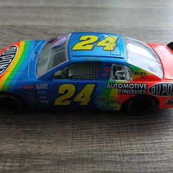 NASCAR Race Car Diecast model of Jeff Gordon's #24 DuPont Chevrolet NASCAR race car. It is a collectible item that is popular among NASCAR Fans