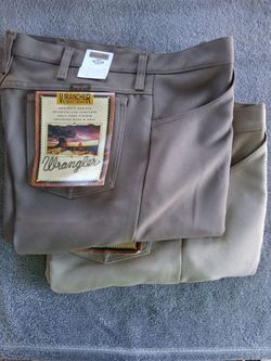 Polyester Wrangler Jeans (2). 35 x 32. New. 2 for $30.