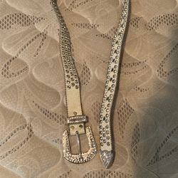 White Rhinestone Belt