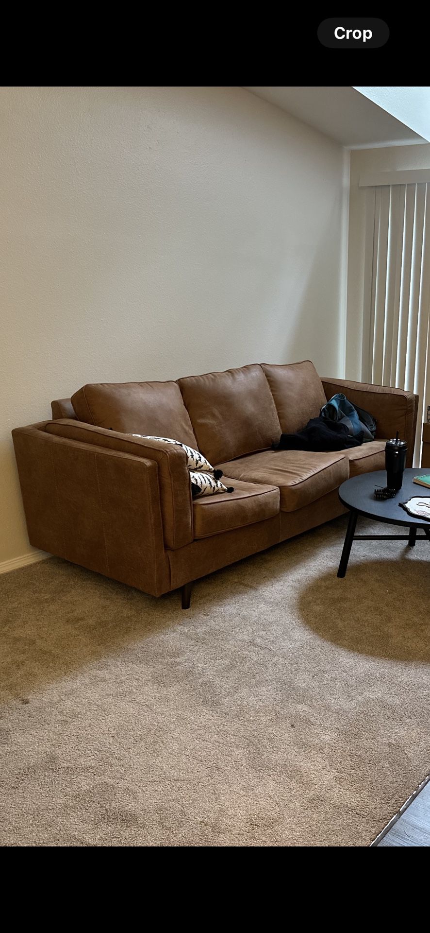 MCM Faux Leather Couch
