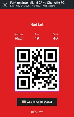 Inter Miami Parking RED LOT VIP