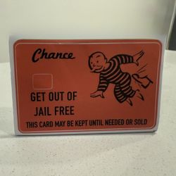 Card Sticker - Monopoly Get Out Of Jail Free