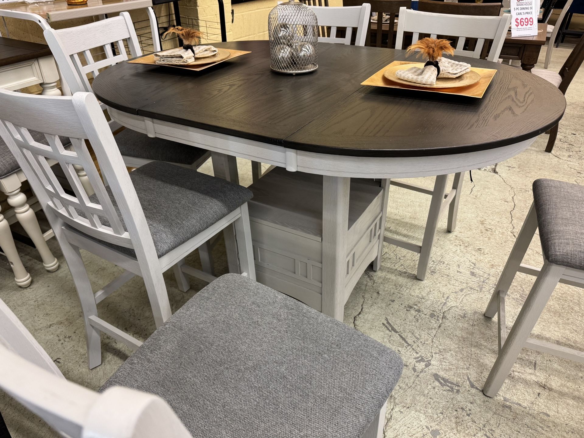 Counter Height Dining Room Table With Leaf.