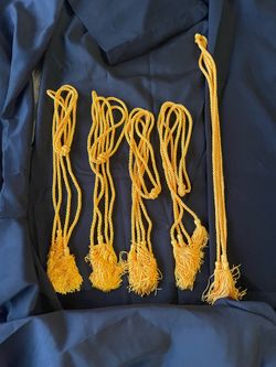 5 double honors gold colored tassels.