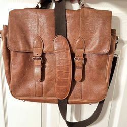 Leather Messenger Bag With Shoulder strap