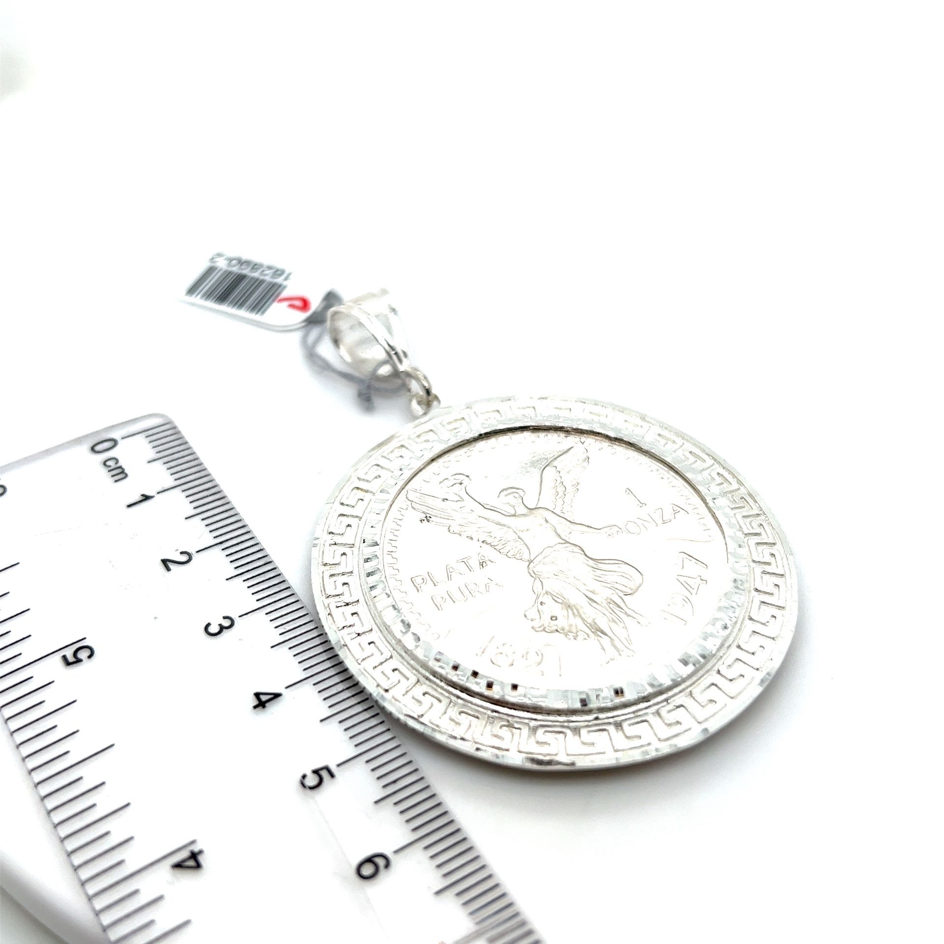 925 Sterling Silver Versace Style Mexican Centenario Coin Pendant 39.10grams 162890 2