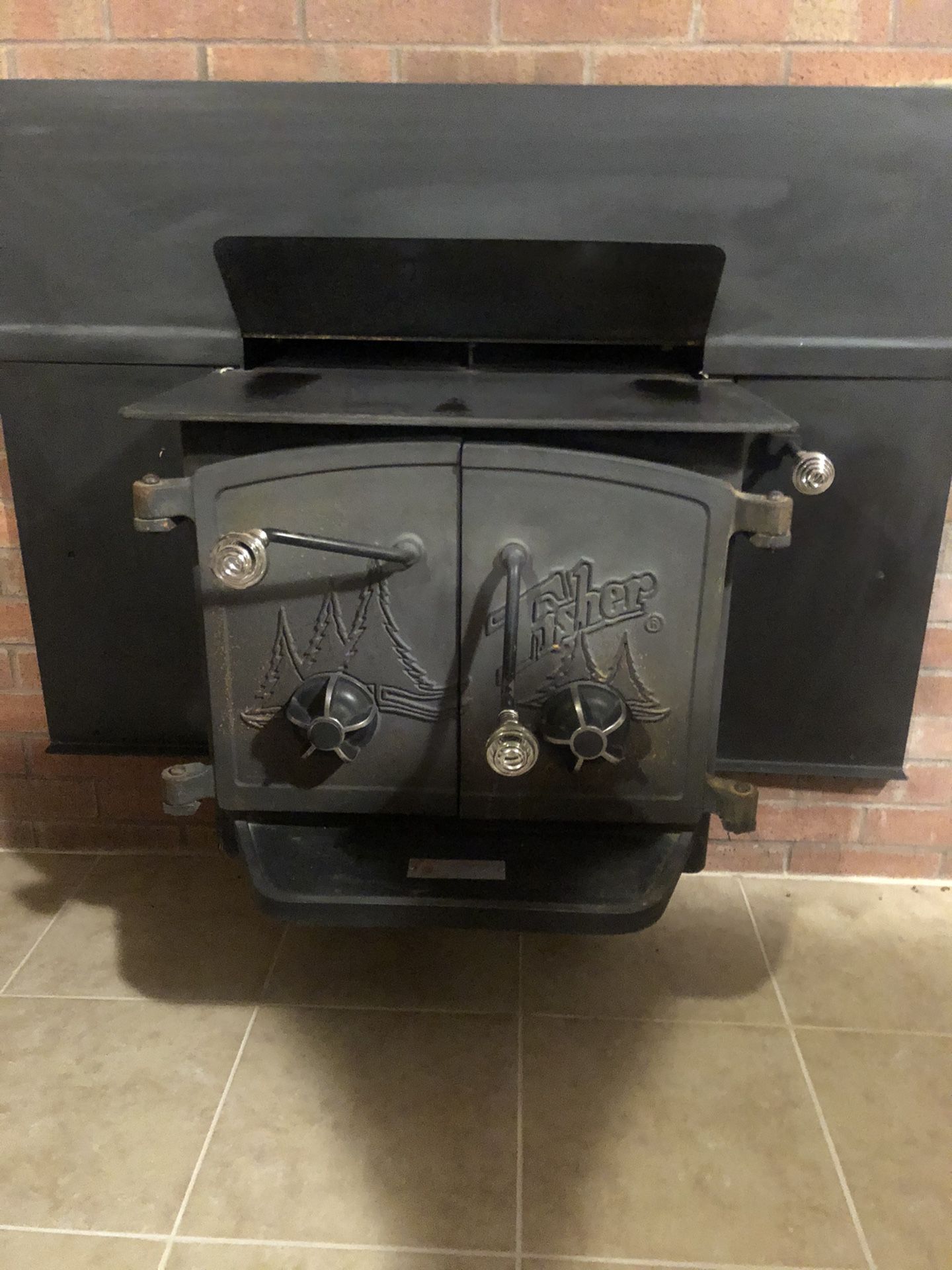 Fisher wood burning stove double door