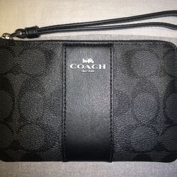 COACH wristlet , charcoal Black, Brand NEW!!