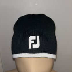 FootJoy Golf Striped Knit Winter Beanie Hat Cap Black One Size Acrylic Adult