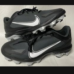 BRAND NEW NIKE FORCE ZOOM TROUT 8 MCS BASEBALL CLEATS BLACK WHITE SIZES  7, 8.5, 10.5, 11.5