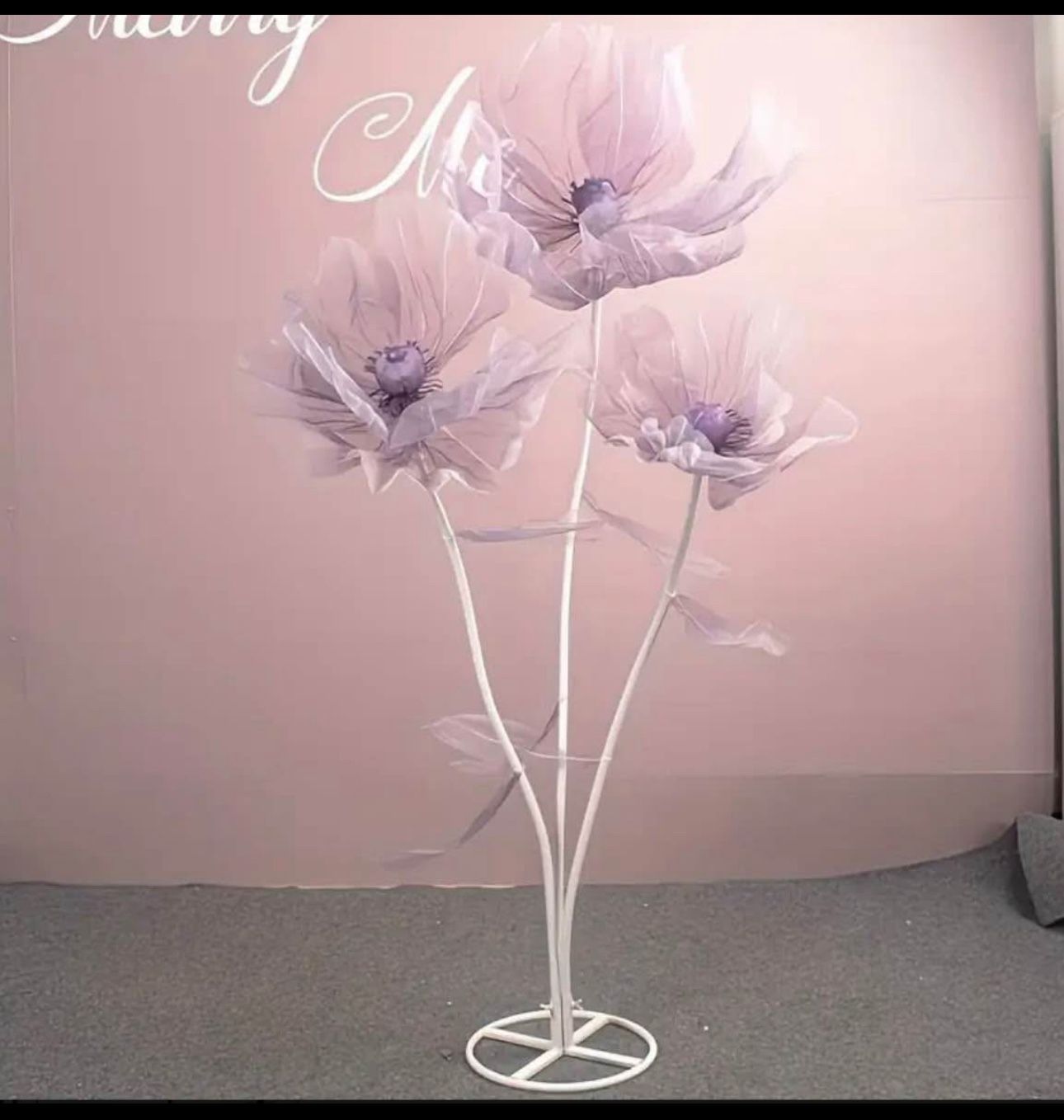 FOUR 6 ft artificial rose and peonies flower stands with base