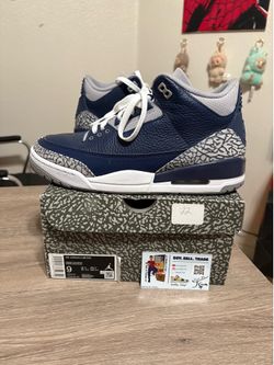 Size 9 - Nike Air Jordan 3 Retro Midnight Navy Georgetown