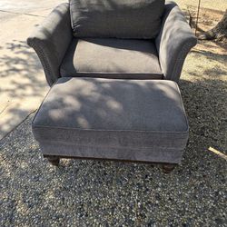 Over Sized Chair With Ottoman