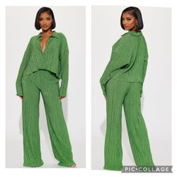 Fashion Nova 2 Piece Set Green