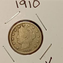 #305 V Nickle 1910 Coin 