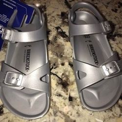 Silver new girls Birkenstock size 1