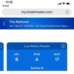 The National - 2 Tickets - Sat 11/11 SDSU Open Air Theater