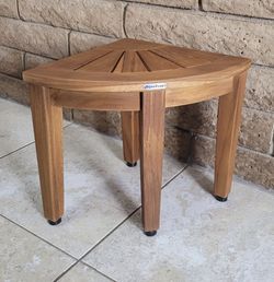 AquaTeak Kai Water-Resistant 12" Teak Foot Rest - Foot Stool for shower