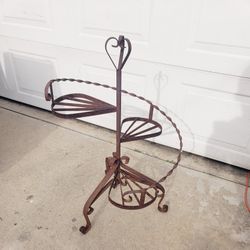 Vintage Wrought Iron Plant Stand 
