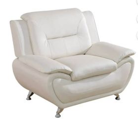 New- Leather single sofa chair (beige) -pick up only