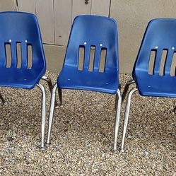  5 Virco  Student/Kid Stacking Chairs, Navy, Plastic Shell