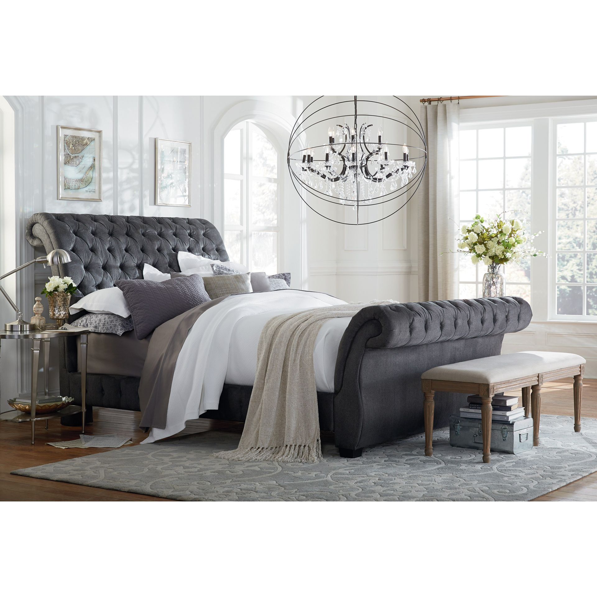 King Size Gorgeous Grey Bed 