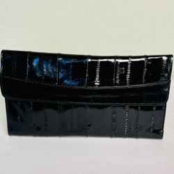 New! Women’s Black Eel Skin Wallet